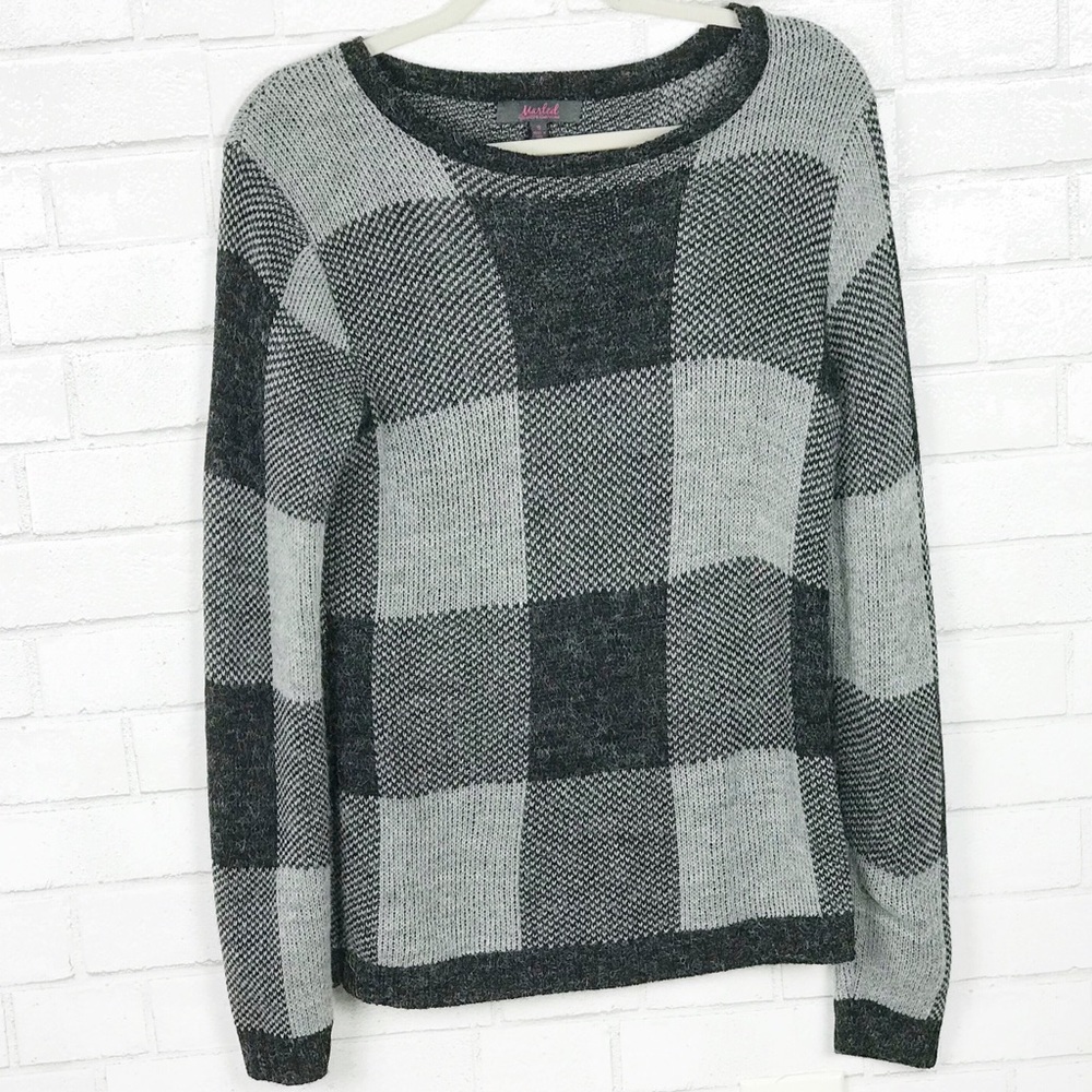 Marled Black & Grey Sweater. Size S